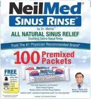 Neilmed Sinus Rinse - Nasal Rinse Refill Kit - 100 per Box