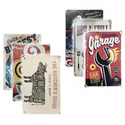 6pc Metal Signs Assorted 20x30cm Home Decor/Decoration Wall Hanging Man Cave