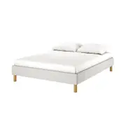 Gallus Linen Upholstered Fabric Bed Base - Grey