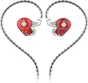 Hidizs MS1-Galaxy in-Ear Monitors, High-Performance Dual Magnetic Circuit Dynamic Driver in-Ear Earphones, Detachable 0.78mm 2Pin HiFi Earbuds, 3.5mm Gold-Plated Plug(Without Mic, Red)