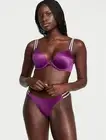 Victoria Secret Bombshell 36B Grape Soda Shine Strap Add 2 Cups Push Up Bra Set