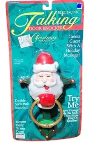 Vintage Trendmasters Electronic Talking Door Knocker Santa Clause Christmas 1993