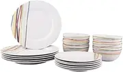 [Amazon Basics] 18-Piece Dinnerware Set - Warm Beams, Service for 6