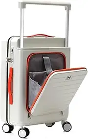 [IRYZE] Lightweight Suitcase 20inch Suitcases With Wheels Adjustment Lever Luggage Large Capacity Lightweight Carry on Luggage, White, 20inch
