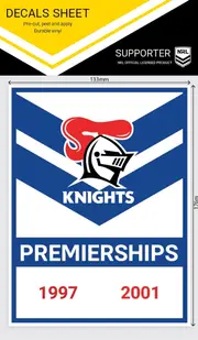 Newcastle Knights NRL Heritage Premiership Decal Sticker