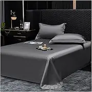 600 Thread Count 100% Cotton Flat Sheet Twin Full Queen King Top Flat Sheet Luxury Hotel Quality Bedding Extra Soft and Comfy(Dark Gray,245x270cm)