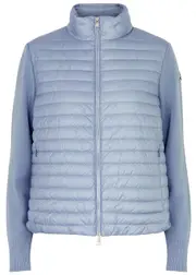 Moncler Quilted Shell and Wool Jacket - Light Blue - XS (UK 8 / XS) XS (UK 8 / XS)