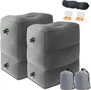 DAWNTREES 2 Pack Inflatable Foot Pillow for Travel, Airplane, Office, and Home - Travel Accessories