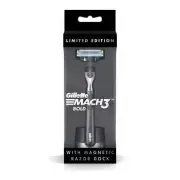 Gillette MACH3 Bold+Magnetic Razor Dock (1 PC Black) Heavy, stylish men’s shaver