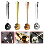 Stainless Steel Ground Coffee Measuring Spoon Scoop With Bag Sealing Clip 1 Cup