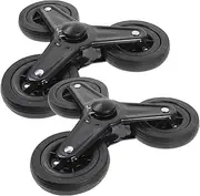 Happyyami Luggage Cart Wheels Shopping Cart Casters 1 Pair Iron Shopping Cart Heavy Heavy Duty Triangle Wheels Luggage Trolley