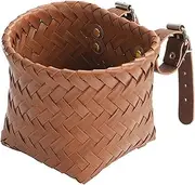 Rattan Storage Basket,Woven Wicker Basket | Washable Cycling Bag with Adjustable Strap Bike Accessories for Daily Travel Adventure Books Tricycle Camping Pool Travel Outdoor Stationery