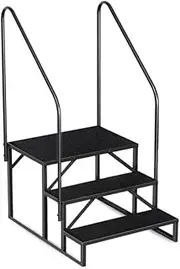 ATATQH Heavy Duty Ground Pool Ladder with Handrail - 660 lbs Capacity RV Steps & Hot Tub Step Stool for Easy Access Portable Steps