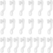 VGOL 100Pcs Curtain Track Glider Hooks Plastic Curtain Track Side Pulley Rings Accessories for Drapes Roman Rods Most Type Curtain 2.7x0.8cm White