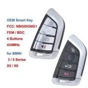 Smart Remote Car Key Fob 4 Buttons 434MHz for BMW 3 5 Series FCCID: NBGIDGNG1