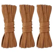 3pair Double Layers Flat Shoelaces Light Brown for Sneakers 24 27 36 45 72 Inch