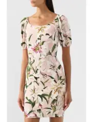 DOLCE & GABBANA Dress Pink White Floral Mini Shift Bodycon Sheath 44IT UK12 L