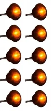 10 x Orange 12/24V LED Marker Lights Flush Mount for Roll Bull Bar Track Car Bus
