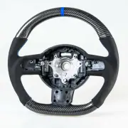 Flat Bottom Carbon Suede Blue Steering Wheel For Mini R55 R56 R57 R58 R60 R61 (for: Mini)