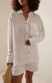 [Onia] Linen-Blend Boyfriend Shirt