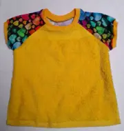 All natural, cotton toweling T shirt style dribble Bib/Coverall/Smock Hearts