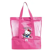 在飛比找PChome24h購物優惠-Hello Kitty 尼龍網眼透氣手提袋 (粉購物款)