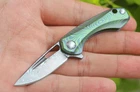 Outdoor EDC Mini Pocket Damascus Blade Titanium Folding Knife Survival Keychain