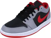 Jordan Men's 1 Low Black/Fire Red-Cement Grey (553558 060), Black/Fire Red-cement Grey, 8.5