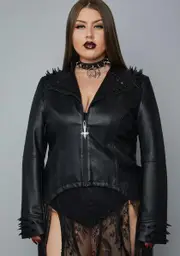 [Widow] Plus Midnight Blood Moon Rising Moto Jacket