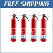 Reliable 4-Pack Stainless Steel Fire Extinguishers with Mounting Bracket