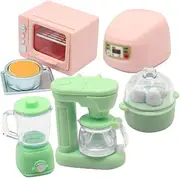 Milisten 1 Set Miniature Dollhouse Kitchen Tools Set Oven and Coffee Machine Accessories for DIY Mini House Decor Realistic Details and Fine Workmanship for Creative Play