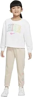 [Nike] Girl's Retro Fleece Crew & Jogger Pants Set