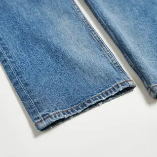 EDWIN 加大碼 BLUE TRIP系列 刷破丹寧中直筒牛仔褲(拔洗藍)-男款