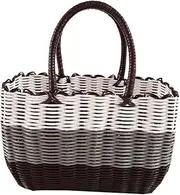 KITANDOVE Hand Woven Storage Basket Versatile Bath and Picnic Holder Lightweight Baskets for Home Organization Rustic Design for Events and Everyday Use and Grey