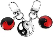 [Homoyoyo] 2pcs Keychain: Matching Keychains For Couples Unique Bagua Key Rings Set For Boyfriend Girlfriend For Car And Home Keys