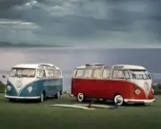 Mini Poster Volkswagen VW Kombi Camper Bus Twins