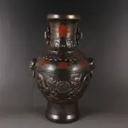 36.5CM Chinese Beast Ear Bottle Decorative Bottle Ceramic Decoration Collection