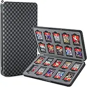 GLDRAM Game Case Compatible with Nintendo Switch 2 (2025)/NS/OLED/Lite, 20 Slots Slim Game Organizer Storage Box for Switch & Micro SD Card - Soft Linning Cartridge Holder with Magnetic Closure
