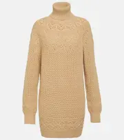 [Loro Piana] Loro Piana Crochet cashmere turtleneck sweater AU 16 brown