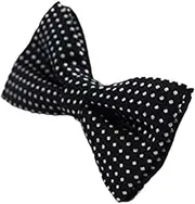 [Zasel] Boys Black Bow Tie With White Polka Dots Black, White