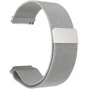 Replacement WristBand Magnetic Milanese Band for Garmin Vivoactive 3 Smart Watch (Silver)