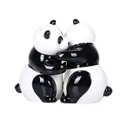 Hugging Panda Bears Ceramic Magnetic Salt and Pepper Shaker Set