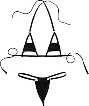 [TiaoBug] Women Micro G-String Bikini 2 Piece Halterneck Bra Top Sexy Beachwear Lingerie Sets