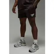 Mens Dark Brown Man Active Training Dept. 5inch Jersey Shorts