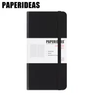 在飛比找博客來優惠-PAPERIDEAS 48K頁碼硬面绑帶筆記本 方格-黑色