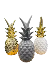 First of a Kind Decorative Pineapple Pieces, Glossy Ceramic Pineapple Decor