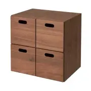 Muji stacking chest 37cm x 28cm x 37cm 4 Drawers Walnut 12381150 New