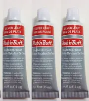 M00199x3-FS MOREZMORE Fresh Amaco Rub 'n Buff SILVER LEAF 3 Pack Metallic Finish