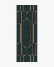 75' x 215' | Machine Washable Runner Rug | Kid & Pet Friendly | Indoor Rug | Bryant Marine Blue & Gold Flatwoven Rug by The Hiltons | Ruggable