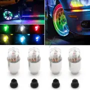 4x RGB LED Tyre Tire Air Valve Cap Light Car Bike Wheel Stem Cap Light Lamp Bulb
